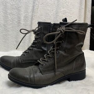 Women's Charcoal Combat Boots